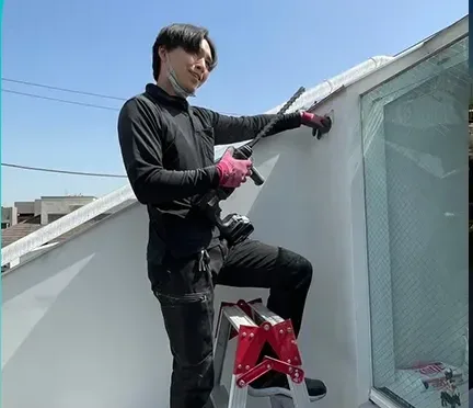 Our technician installing an air conditioner